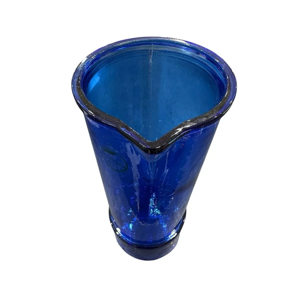 Spanish Cobalt Blue Recycled Glass Cocktail Mixing Glass, 9.5
